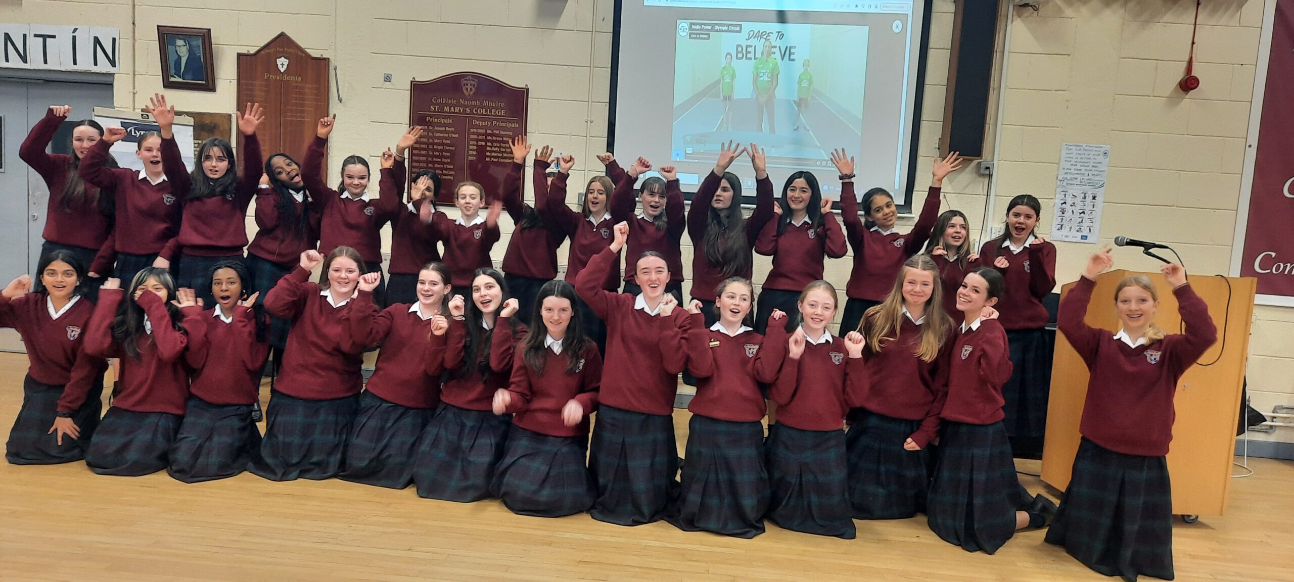 St. Marys College, Naas enjoying the Olympic Movement Breaks